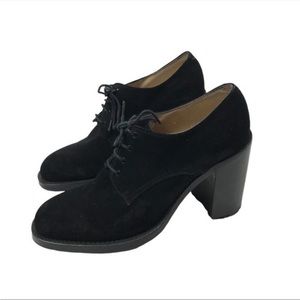 Freelance Classics Womens 39.5 Black Suede Lace Up Fashion Heels Boots bootie